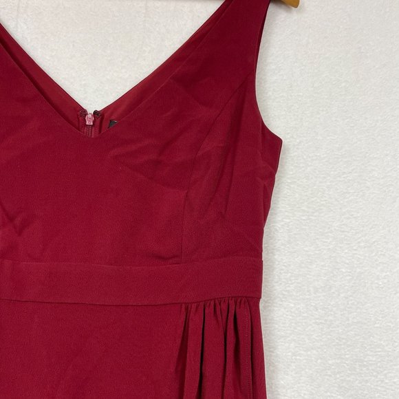 Ann Taylor Fuax Wrap Maxi Evening Gown Size 4 Crimson Bridesmaid Wedding NWT - Picture 8 of 14